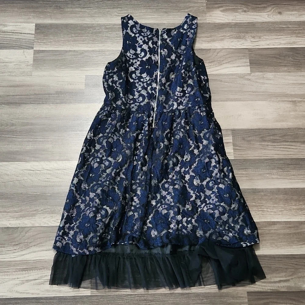 Justice Blue Lace Dress size 16 Vintage Y2K